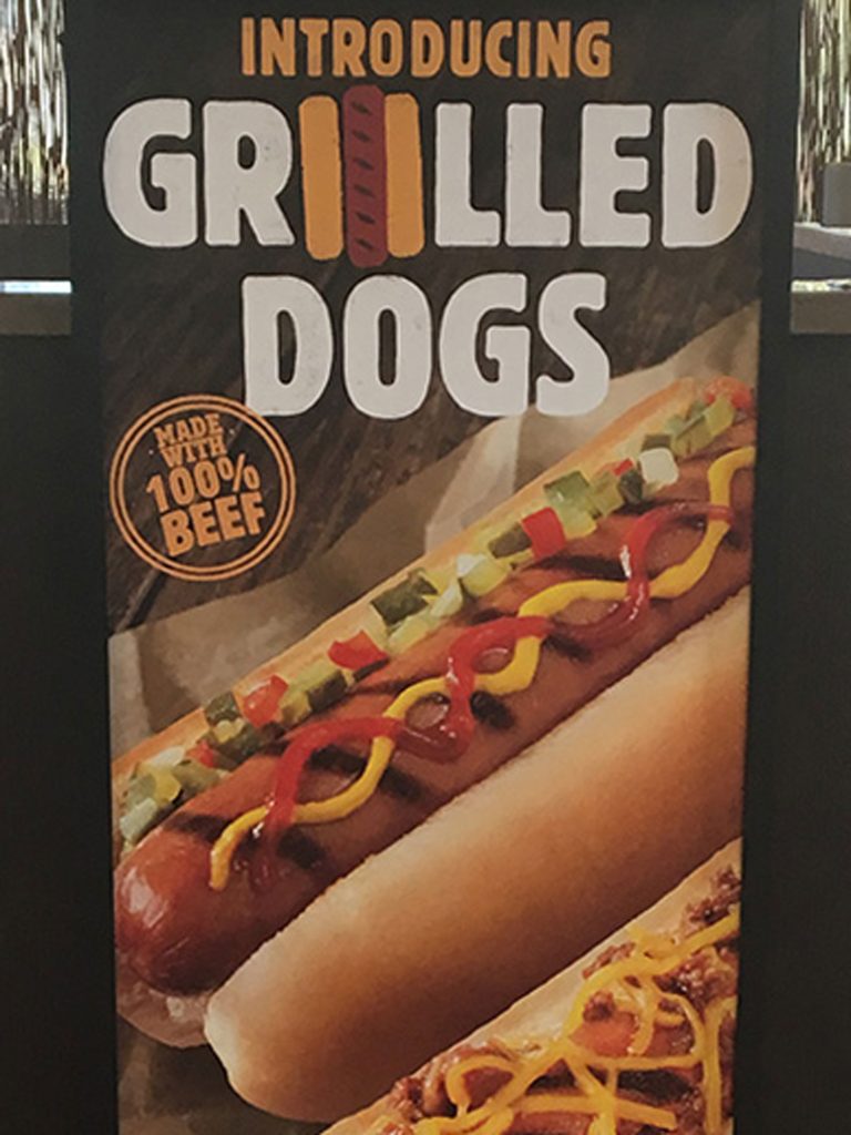 burger king hot dog display