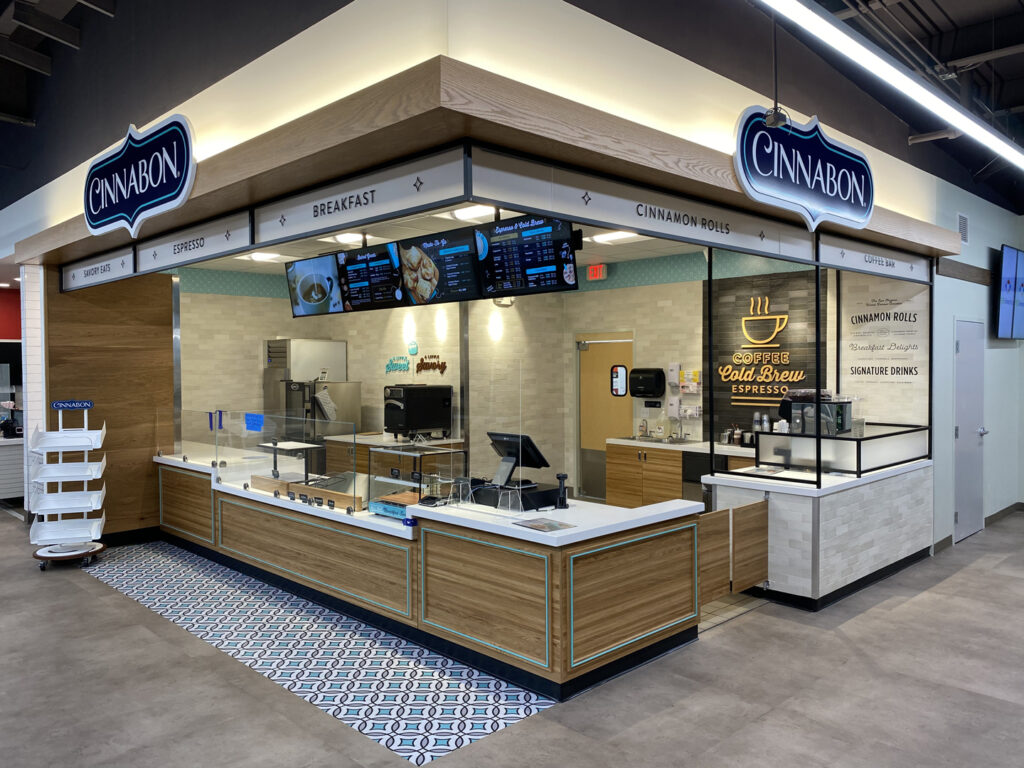 Cinnabon branded signage