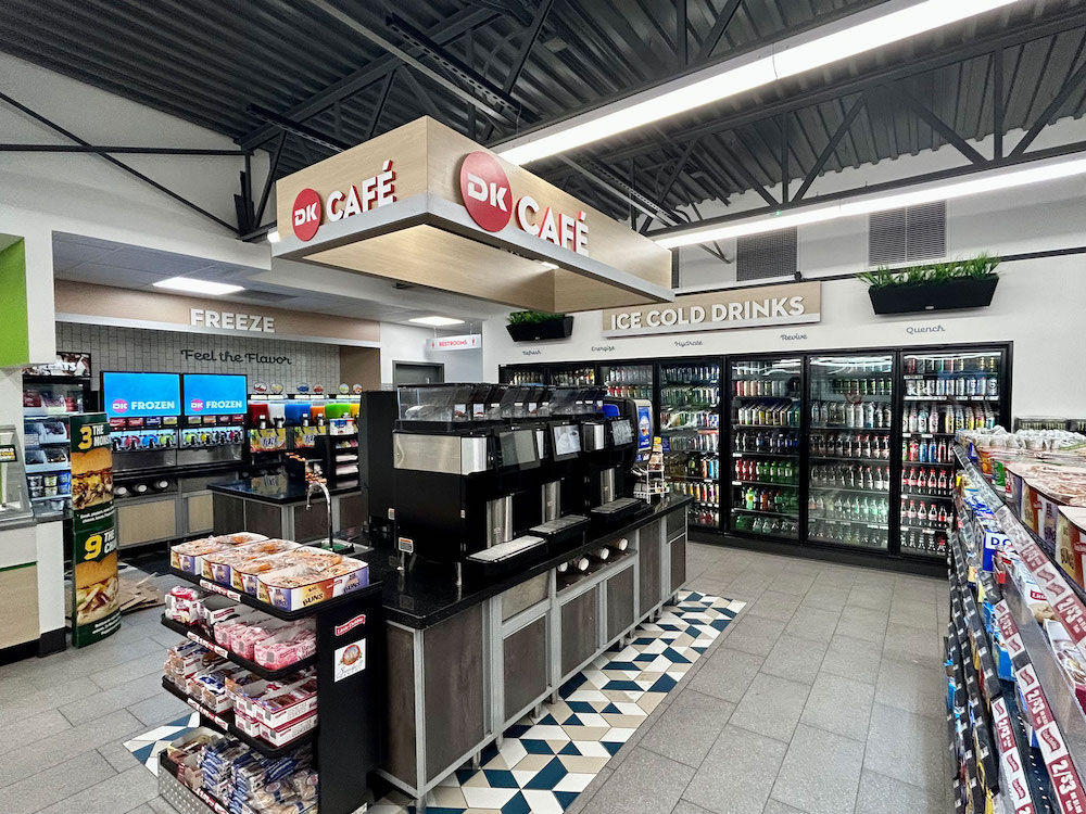 Delek store interior updated branding and décor