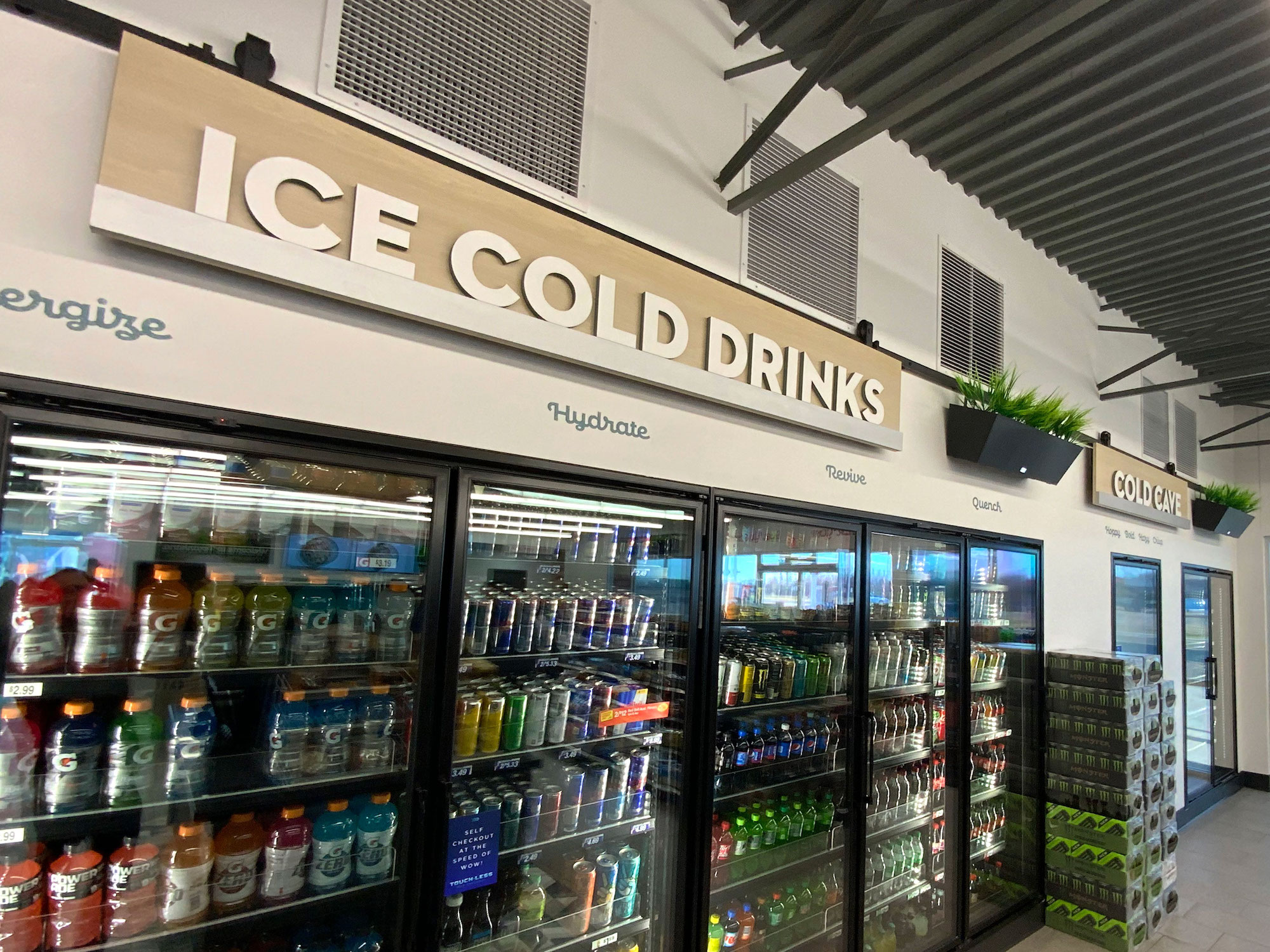 Delek beverage cooler updated branding and décor