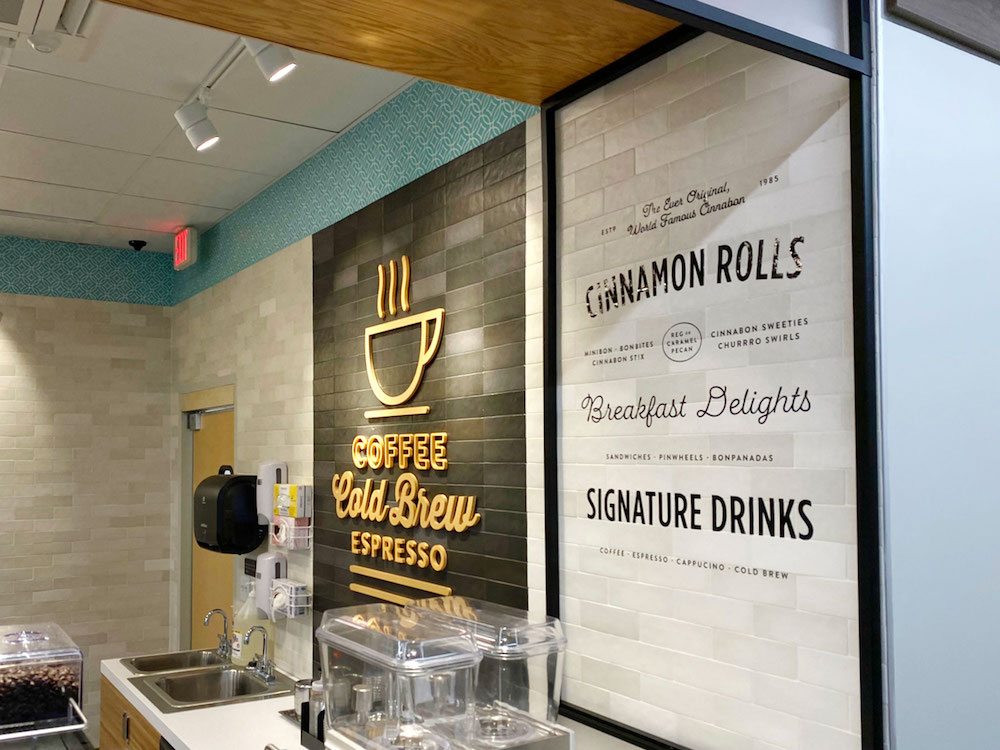 Cinnabon branded signage