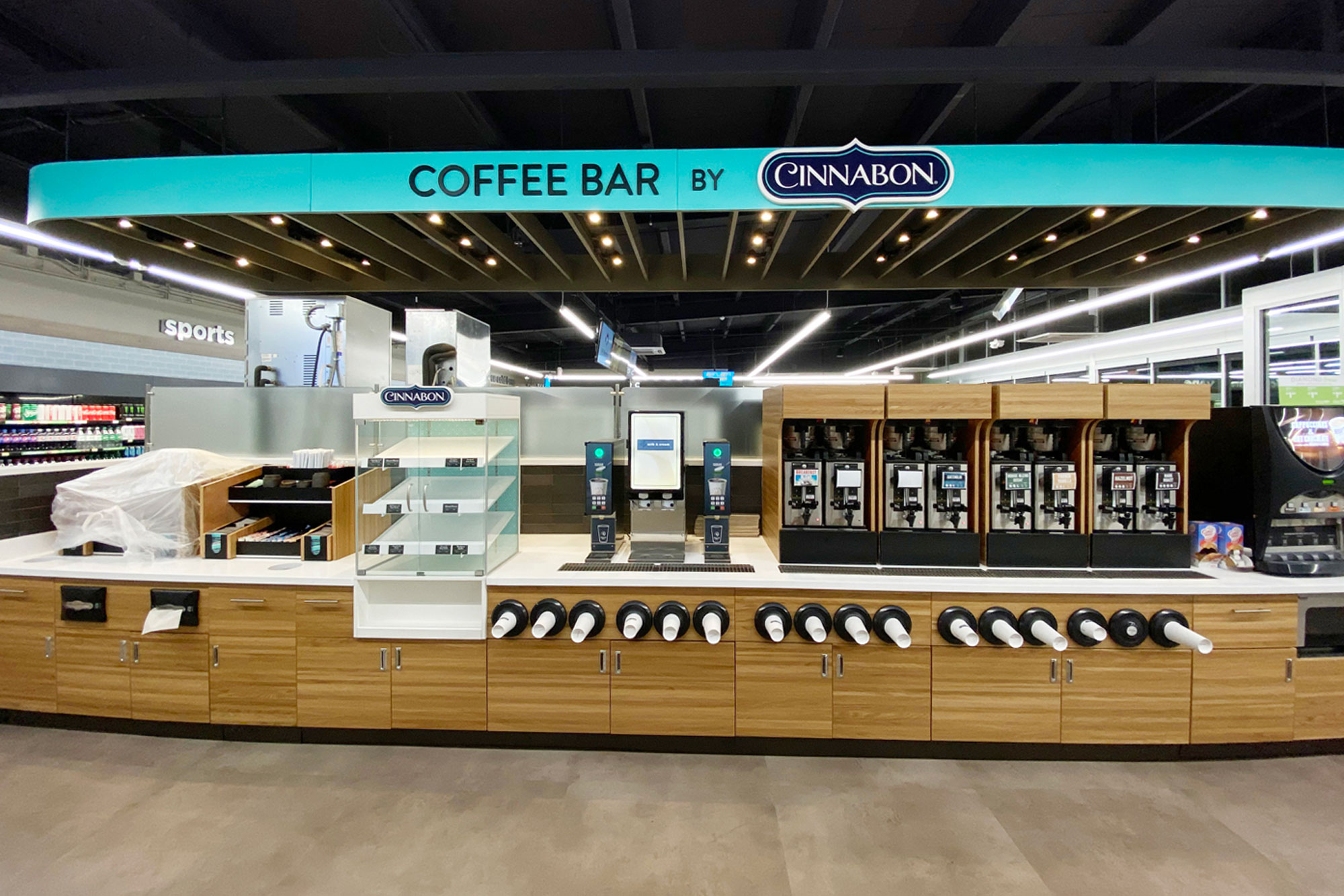 Cinnabon branded coffee bar