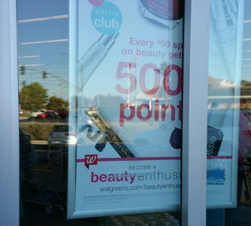 Walgreens window signage