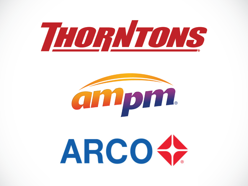 Thorntons ampm ARCO logos