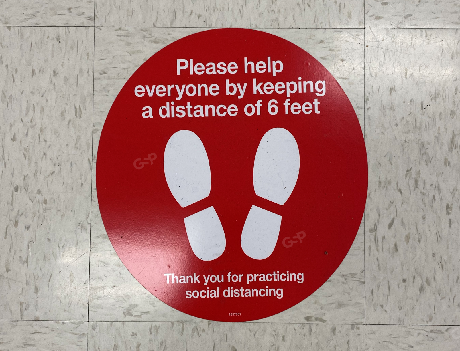 Durable, Antimicrobial Social Distancing Floor Decals