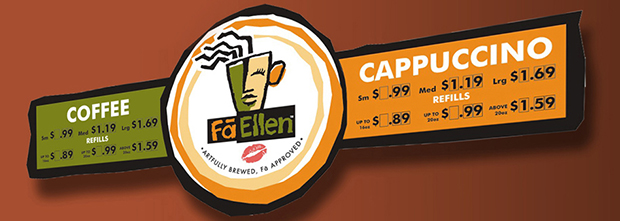 Impactful changeable copy menu board brands coffee area