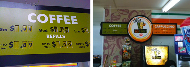 Impactful changeable copy menu board brands coffee area